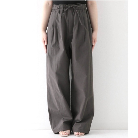 amomento Pants - Amomento sz L Wide Leg Pants Pleated High Waist Drawstring Stretch Waist